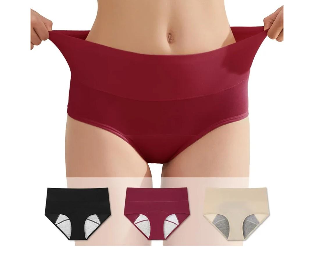 Washable Incontinence and Post partum Underwear, Bladder Leak Panties, Non-Disposable Period, Menstrual Absorbent Brief, 4XL