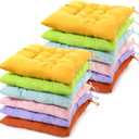 Geetery 12 Pcs Floor Pillows for Classroom Bulk Square Seating Cushions for Floor Chair School Kindergarten Reading Corner, 15.7'' Large Thick Meditation Cushions Yoga Nursery Daycare (Candy Color)