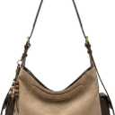 LOVEVOOK Hobo Purses for Women,Soft Faux Leather Crossbody Purse with Tassel Charms,Women's Shoulder Handbags for Daily (Medium, Sand Camel Brown)