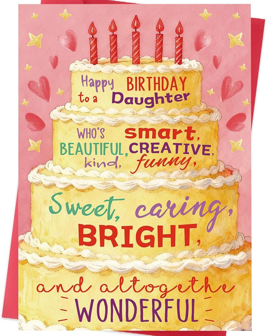 3 x Daughter Birthday Card – Funny Birthday Card Gift for Daughter from Mom and Dad