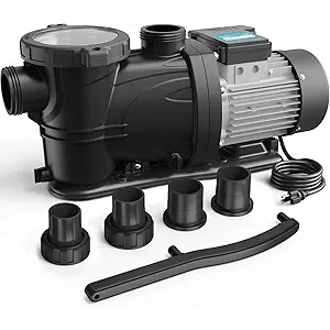 In/Above Ground Pool Pump, Self Primming High Flow (Single Speed, 3HP, 8964 GPH, 115V)