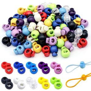 100Pcs Spring Cord Lock, Toggle Stoppers, Single Hole End Round Fastener Buttons Slider, Elastic Drawstring Rope Lock for Camping, Hiking, Backpacks, Shoelace, Sportswear