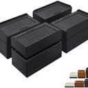 ANNKUT Rectangle Bed Risers, 3 Inch Heavy Duty Adjustable Furniture Risers for Bed Sofa Table and Couch Lift，Support Up to 1,300 Lbs (4 Pack-Black)