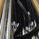Ferraycle 8 Pcs Crowd Control Stanchions and Velvet Ropes 5 ft Poles Silver Crowd Control Barriers Black Ropes Stainless Steel Stanchions Post for Party Supplies