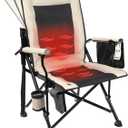 REALEAD Heated Camping Chair - Fully Padded - Heated Chairs Outdoor Sports - Supports 400 lbs - Portable Heated Outdoor Camp Chair for Sport Events - Battery NOT Included