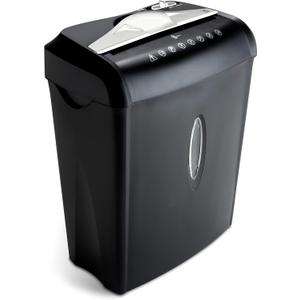 Aurora High Security Paper and Credit Card Shredder with 3.7-Gallon Wastebasket, 8-Sheet Cross-Cut with Basket (Black)