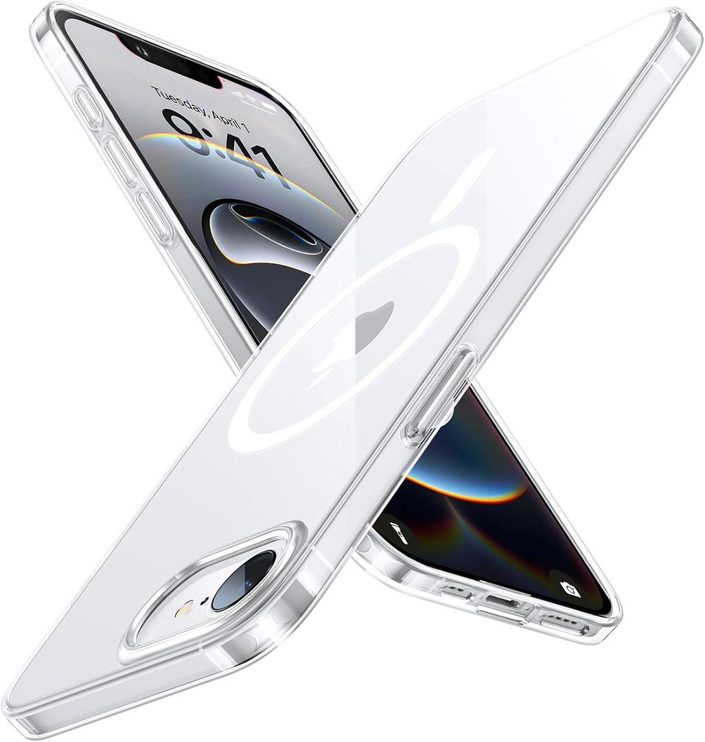 TORRAS Magnetic Slim Fit for iPhone 16e Case 6.1'' 2025, Ultra-Thin 16e Case Compatible with MagSafe, Lightweight Matte Anti-Scratch Hard PC Cover Phone Case for iPhone SE OriginFit, Clear