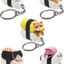 Sushi Cat Clever Idiots Nekozushi Keychain - Blind Box Includes 1 of 5 Collectable Figurines - Features a Detachable Keyring (Version 1)