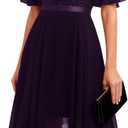 BeryLove Cocktail Formal Party Dress Bridesmaid Wedding Guest A Line Lace Elegant Flowy Prom Dresses, L