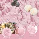 Asee'm 3pcs Cheesecloth Table Runner 120 Inches Blushing Pink Spring Easter Boho Gauze Cheese Cloth Runner 10FT Rustic Sheer Table Runners for Wedding Baby Shower Holiday Party Decoration