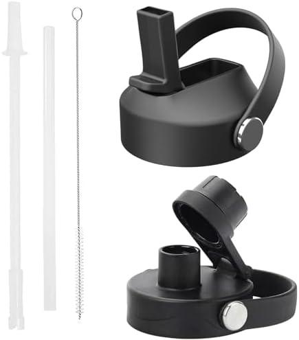 Sport lid fit Hydroflask wide mouth Water Bottle,Sports Cap for hydroflask accessories 12 16 18 20 32 40 64 oz, Flexible Handle Replacement Spout Lids for Hydroflask Straws Top