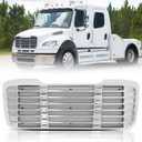 Silver Painted Front Hood Radiator Grille with Bug Screen Compatible With Freightliner M2 2004-2013