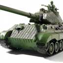 RC Tank, Remote Control WW2 German King Tiger Army Tank Toys, 1:28 Scale 9 Channels RC Military Vehicles for Kids Boys,Girls Best Ages 6 7 8 9 10 (Green)