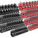 SUNBABA 8-Piece Magnetic Socket Organizer Set,1/2", 1/4" and 3/8" SAE & Metric Deep & Shallow Socket Holder Kit, Socket Trays, holds 197Pcs Sockets (sockets not included)