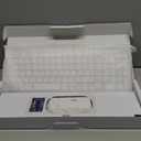 Wireless Keyboard and Mouse Ultra Slim Combo, TopMate 2.4G Silent Compact USB 2400DPI Mouse and Scissor Switch Keyboard Set with Cover, Batteries Included, for PC/Laptop/Windows/Mac - Silver White