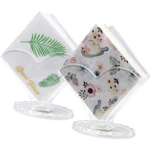 Cocktail Napkin Holder 2 Pack, Acrylic Clear Coffee Filter Holder, Modern Design, Decorative Caddy Holder for Tables and Kitchen Decor