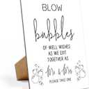 Wedding Bar Sign, Blow Bubbles of Well Wishes, Bridal Shower Decorations, Bachelorette Party Decorations811 Wooden Play Sign with Stand for Wedding Open Bar Decor - LP092