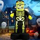 MICOCAH Halloween Inflatables Outdoor Decorations - 7 FT Giant Frankenstein Monster with Skeleton Pattern, Bulit-in LEDs Halloween Blow Up Yard Decorations for Holiday Indoor Party Garden Lawn Dcor