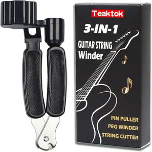 Guitar String Winder, Cutter and Bridge Pin Puller 3-in-1 Tool For Acoustic and Electric Guitars