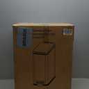 Home Zone Living 8 Gallon Slim Kitchen Trash Can with Soft Close Lid, Step Pedal, Bag Tuck Band, and Removable Liner, Stainless Steel, Silver (Single)