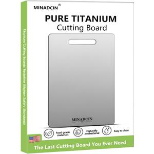 Titanium Cutting Boards For Kitchen, 100% Pure Cut Titanium Cutting Board, Food Grade Quality, Double-sided non-toxic, Easy To Clean, Dishwasher Safe And Will Not Absorb Odors(14L*10W)