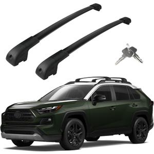 Roof Rack Cross Bars Compatible with Toyota RAV4 Adventure/TRD Off-Road 2019-2025, Adjustable Aluminum Heavy Duty 300 LBS Anti-Theft Lock Cargo Carrier Rooftop Crossbar for Bike, Snowboard, Luggage