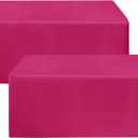 HolidayIdeas 2 Pack Fitted Tableclothes - 48 x 24 Inch - Fuchsia/Hot Pink Rectangle Tablecloths for 4 Foot Tables, Polyester Fabric Table Covers for Folding Table, Parties, Baby Shower, Trade Show