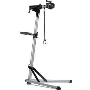 Urban Deco Bike Repair Stand Premium Aluminum Bike Stand for Maintenance, 110lbs Capacity, Height-Adjustable, 360 Rotatable Clamp, Tool Tray Included, Silver