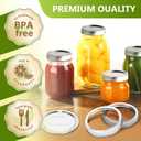52Pcs Wide Mouth Canning Lids, Rings for Ball & Kerr Mason Jar Lids with Bands - Food Grade with Silicone Airtight Seal Split-Type Metal Large Ball Lids (86mm)