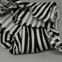 IDOPIP Women Black Striped Halloween Cosplay Costume Dress Elegant Tie Neck Midi Dress 1950s Vintage Cocktail Shirt Dress (XX-Large, Black and White)