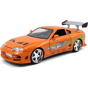 Jada Toys Fast & Furious 1:24 Brian's Toyota Supra Die-cast Car, Toys for Kids and Adults, Orange (97168)