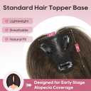 REECHO 10" Real Human Hair Topper for Women with Thinning Hair, Clip-in Crown Hairpiece for Instant Volume and Gray Root Coverage Real Hair Toppers Wiglett, Light Chestnut Brown