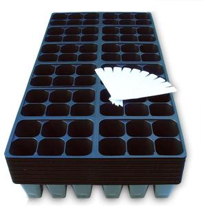 1440 Cells Seedling Starter Trays for Seed Germination +10 Plant Labels (240, 6-Cell Trays)