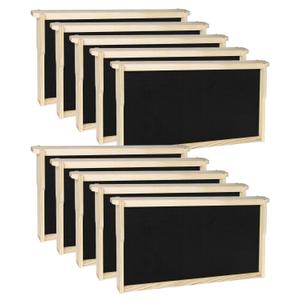 vensovo 10 Pack Bee Frames Deep - Bee Hive Frames and Wax Foundations Black Beehive Frams