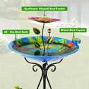 DREAMSOUL 20" Dia Bird Bath Stand Metal Birdbath with Folding Bracket, 2 in 1 Hummingbird Deep Bird Bath for Outside