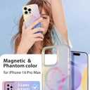 FUNMIKO for iPhone 16 Pro Max Case Rainbow Bling Sparkle Cover for Women,Wireless Charging Compatible,Military Grade Protective Clear Bumper Phone Case - Multicolored