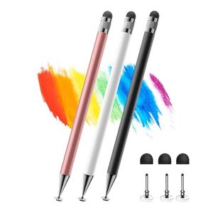 Stylus(3pcs), 2-in-1 Stylus Pen for Touch Screen, High Precision & Sensitivity Universal Tablet Pen for iPad Pencil, Compatible with iPad/iPhone/Android/Samsung, All Touch Screens (Black White Pink)