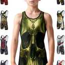Exxact Sports Sublimated Adult & Youth Wrestling Singlet - Premium Powerlifting Singlet for Men & Boys, Unisex Singlets AXL