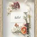 FrameWorks 11x14 Driftwood Wooden Shadow Box Frame  Soft Felt Back, Tempered Glass, and Included Elegant White Ball Push Pins (Natural)