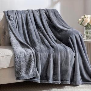 Heated Blanket Electric Full Size with 6 Heat Levels & 10 Time Settings, Heating Blanket with Flannel & Sherpa for Bed, Full Body, Couch, Home Office Use, Machine Washable, Warm Gift (Grey 72"x84") (Full, Grey)