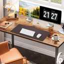 Desk Pad Mat 23.6"x13.7" - Waterproof Mouse Pad & Desk Protector, Non-Slip PU Leather for Gaming Keyboard/Mouse, Stitched Edge XL Office Desk Pad with Ergonomic Support(Chocolate) (24" x 14")