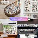 DKTIE Retro Stain Glass Window Film for Glass Bas-Relief Texture 2nd Generation Frosted Film Two-Way Privacy Day and Night 3D Static Stained Glass Cling Tint (S631, 17.7in X 118.1in)