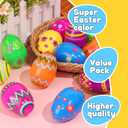 60 Pack Plastic Printed Easter Eggs, 3.15'' Tall Fillable Empty Eggs Bulks for Easter Eggs Hunt, Easter Basket Stuffers Fillers, Classroom Prize Supplies, Filling Treats and Party Favors
