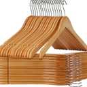 Wooden Hangers Pack of 20 - Sturdy, Heavy Duty Hangers for Shirts, Dresses, Coats & More (Natural)