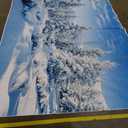 AOFOTO 12x8ft Snowy Scenery Backdrop Forest Snow Tree Photography Background Winter Snowfield Landscape Snow Covered Fir Pine Tree Outdoor Sky Christmas New Year Photo Studio Props Vinyl Wallpaper