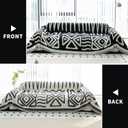 Boho Couch Cover Blanket for Sofa, Boho Chenille Sofa Cover Blanket,Boho Sofas Throw Cover, Chenille Blanket Couch Throw Covers for 2-3 Cushion Couch Pet Friendly Washable(Black, 71"x 118")