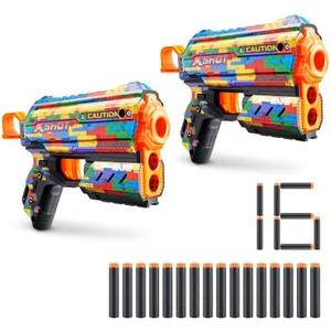 XSHOT Skins Flux Blaster with 16 Darts - Striper Skin (2 Pack) by ZURU, Easy Reload, Air Pocket Dart Technology, Toy Foam Blaster for Kids, Teens and Adults