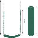 66" Heavy Duty Coated Iron Chain Sensory Swing Seat, Therapy Outdoor Playground Set Accessories With Snap Hooks and Hanging Straps (Green)