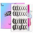 Magnetic Eyelashes Kit, Long Lasting and Reusable Magnetic lashes Natural Look, 14 Pairs False Eyelashes with Magnetic Eyeliner & Tweezers, Easy to Wear, No Glue Needed (14 Pairs)