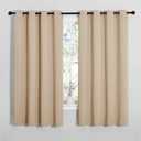 NICETOWN Blackout Curtain Panels for Bedroom, 2 Panels, W52 x L60-inch, Biscotti Beige, Thermal Insulated Grommet Top Blackout Draperies and Drapes for Basement